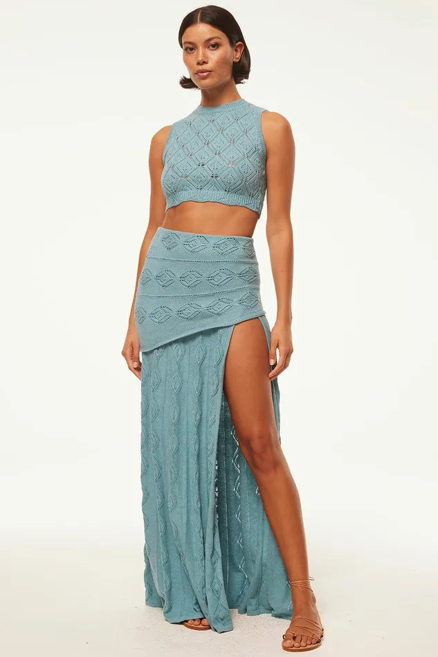 Women MISA Los Angeles Matching Sets NADIM SKIRT Blue