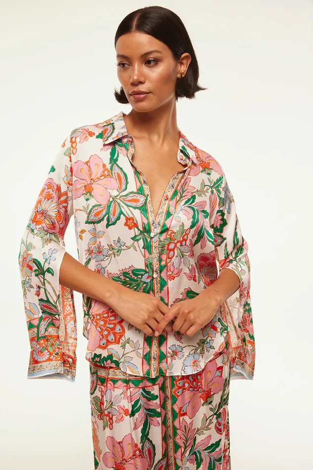 Women MISA Los Angeles Matching Sets ROYA TOP Casablanca Border Mix