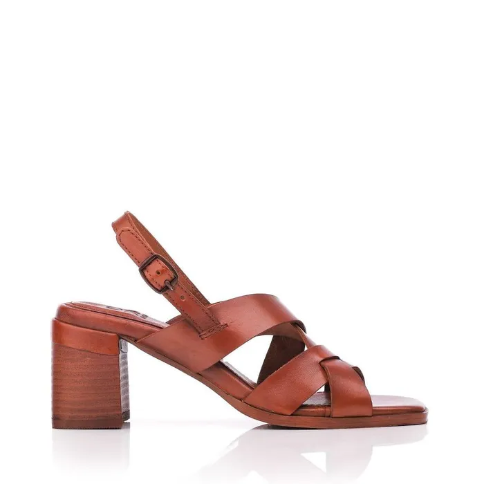 Women Moda In Pelle Heeled Sandals Leeana Tan Leather