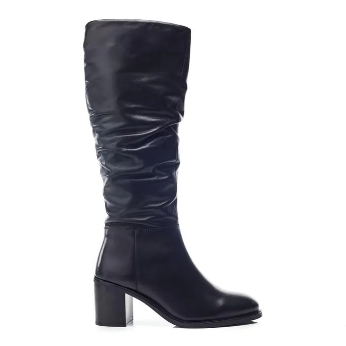 Women Moda In Pelle Knee High Boots Bsoleful BLupin Black Leather