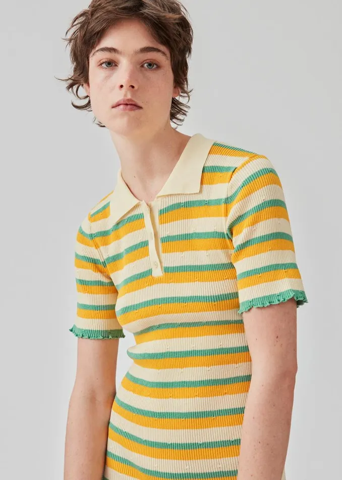 Women Modstrm Dresses DorisMD Dress Jade Gold Stripe
