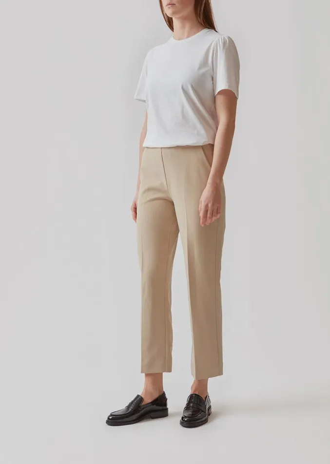 Women Modstrm Pants and Leggings NelliMD Cropped Pants Powder Sand