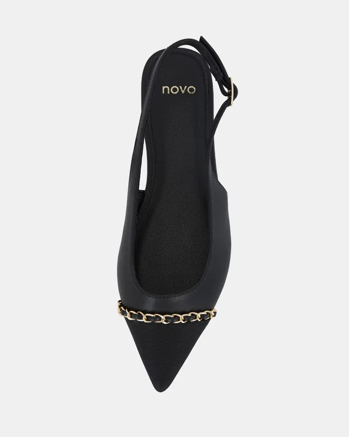 Women NOVO Shoes CANDI BLACK Ballet Flats Casuals
