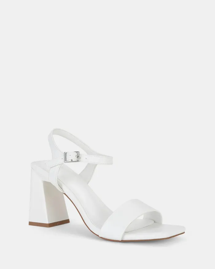 Women NOVO Shoes LITZY WHITE Open Toe Heels Party