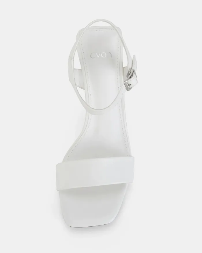 Women NOVO Shoes LITZY WHITE Open Toe Heels Party