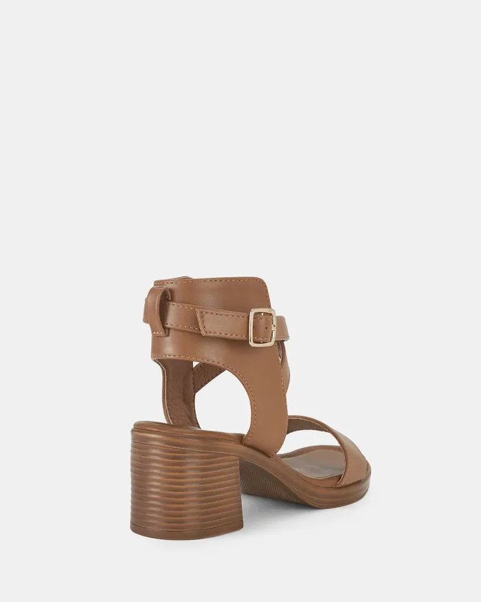 Women NOVO Shoes UNFORGETTABLE CARAMEL Open Toe Heels Party