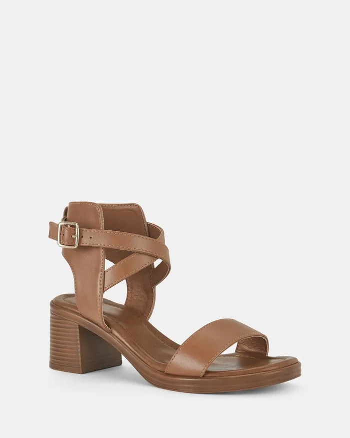 Women NOVO Shoes UNFORGETTABLE CARAMEL Open Toe Heels Party