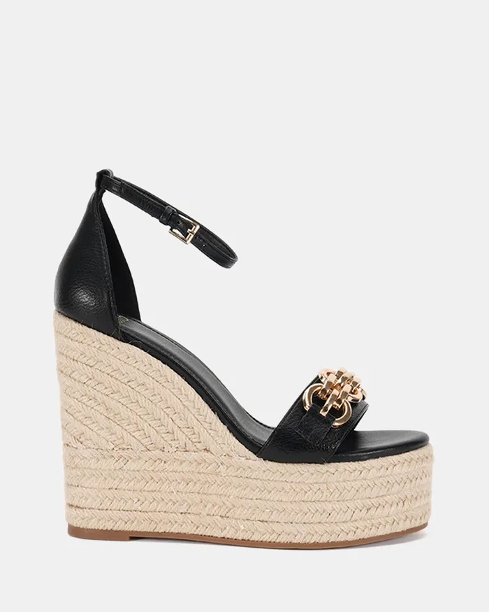 Women NOVO Shoes WOLF BLACK Wedges