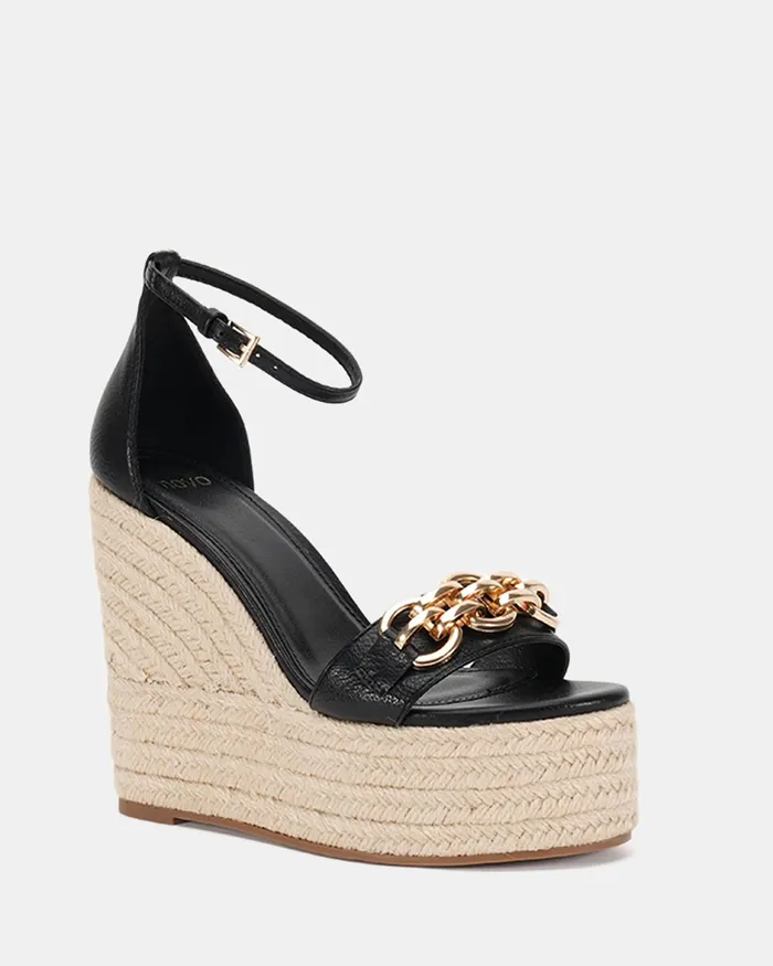 Women NOVO Shoes WOLF BLACK Wedges