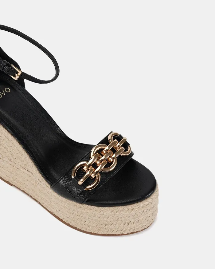 Women NOVO Shoes WOLF BLACK Wedges