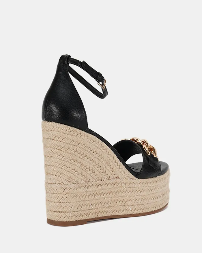Women NOVO Shoes WOLF BLACK Wedges