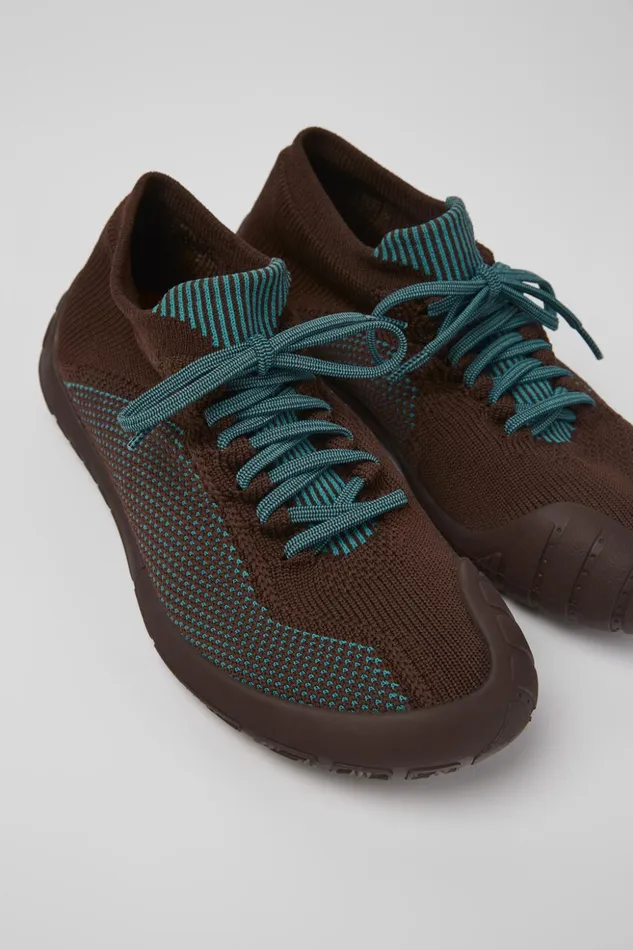 Women Path Burgundy Textile Sneakers Camper Ankle Boots