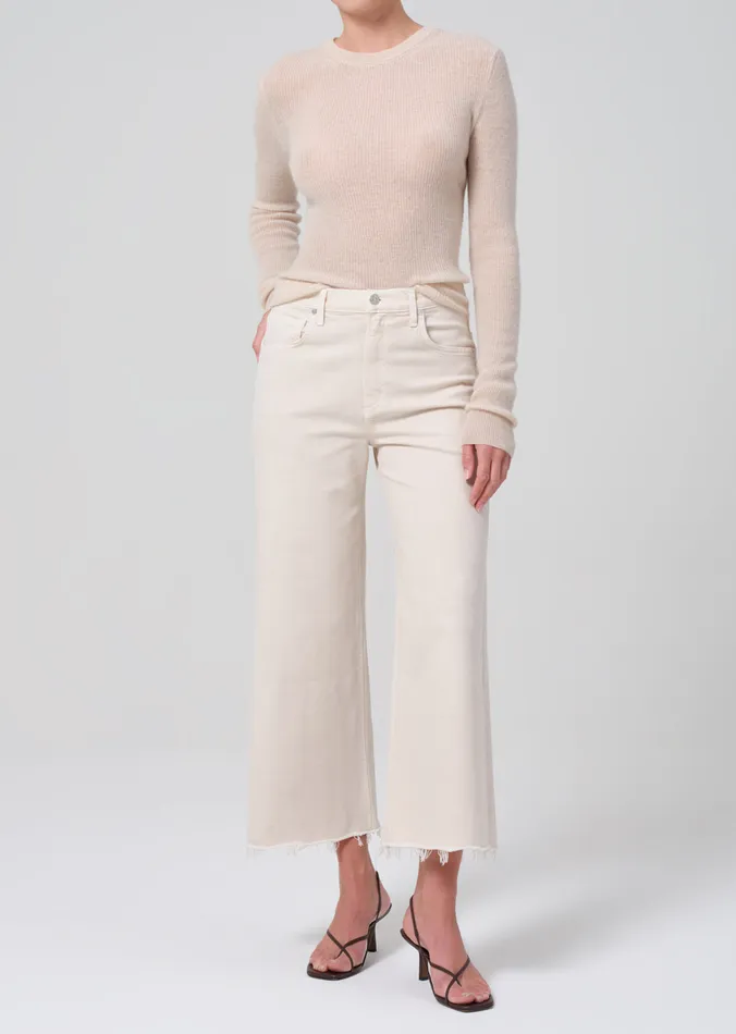 Women Petite Citizens Of Humanity Lyra Wide Leg Crop In Almondette
