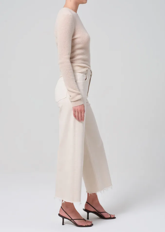 Women Petite Citizens Of Humanity Lyra Wide Leg Crop In Almondette
