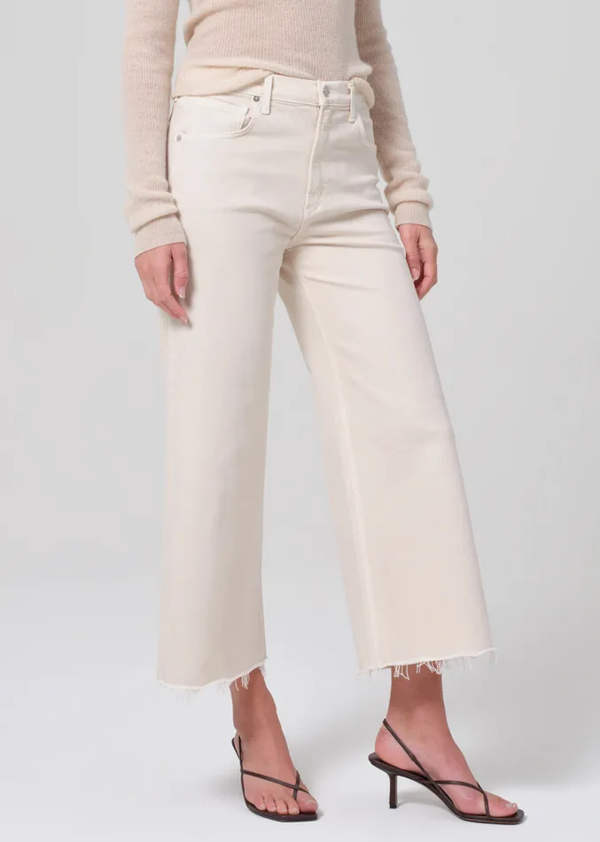 Women Petite Citizens Of Humanity Lyra Wide Leg Crop In Almondette