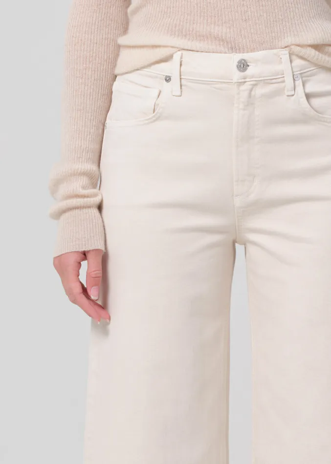Women Petite Citizens Of Humanity Lyra Wide Leg Crop In Almondette