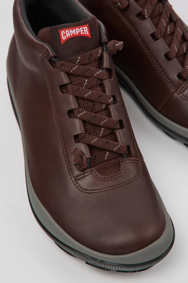Women Peu Pista GORETEX Burgundy Leather Sneakers Camper Ankle Boots