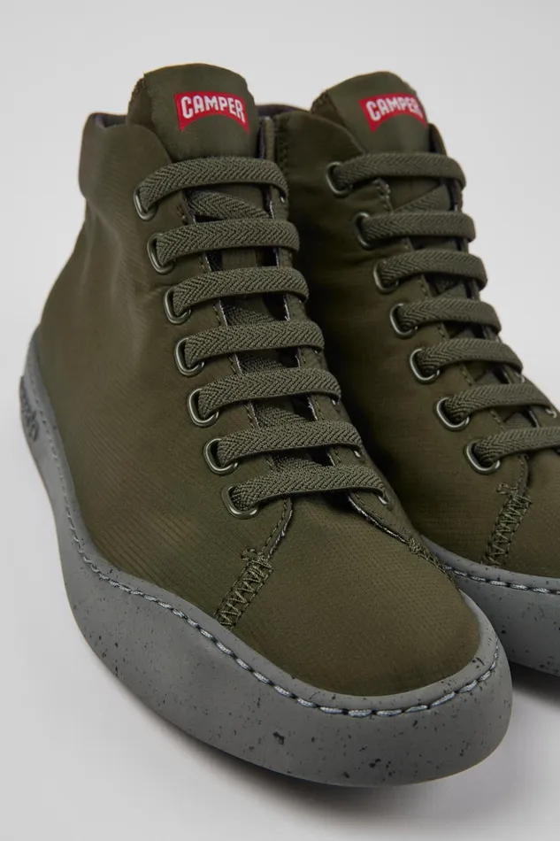 Women Peu Touring Green Textile Ankle Boots Camper Ankle Boots