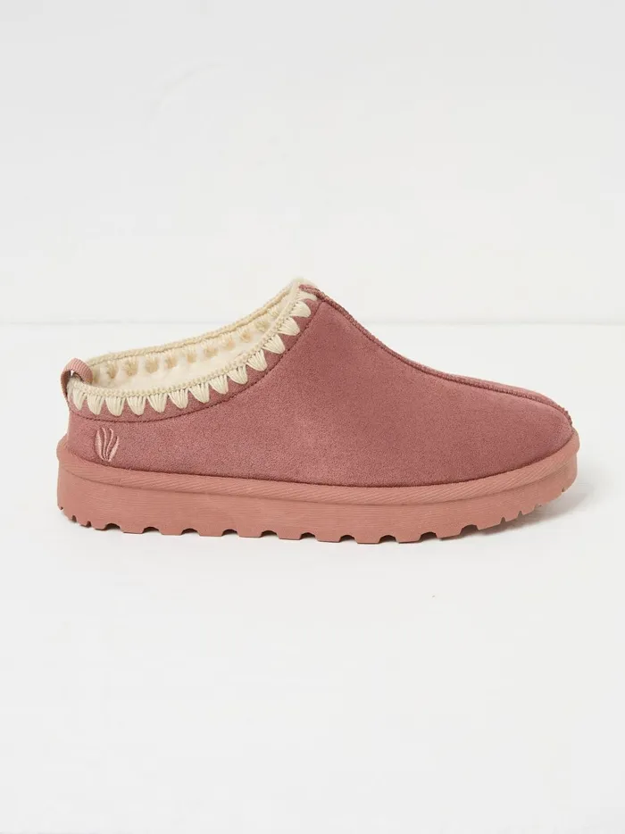 Women Pyjamas and Nightwear Fat Face Lyra Pink Mule Slippers