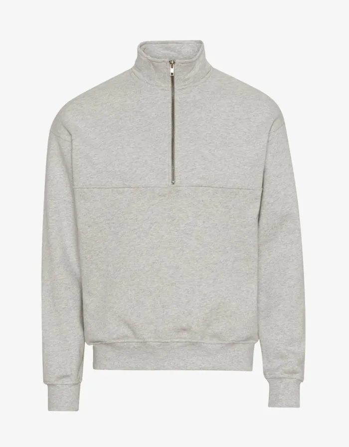 Women Quarter Zips Colorful Standard Organic Quarter Zip Heather Grey
