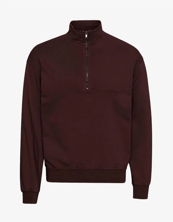 Women Quarter Zips Colorful Standard Organic Quarter Zip Oxblood Red