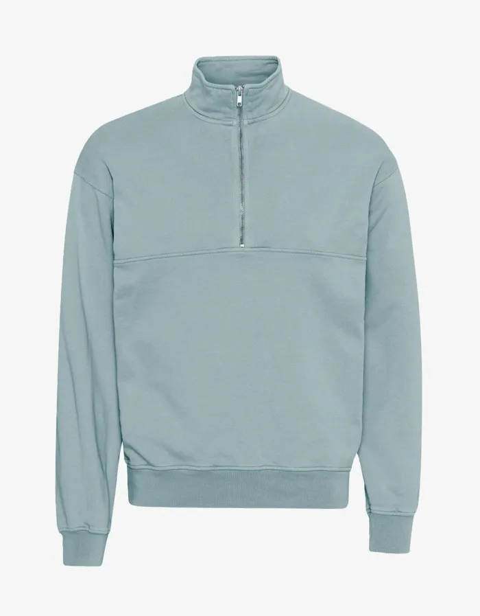 Women Quarter Zips Colorful Standard Organic Quarter Zip Steel Blue