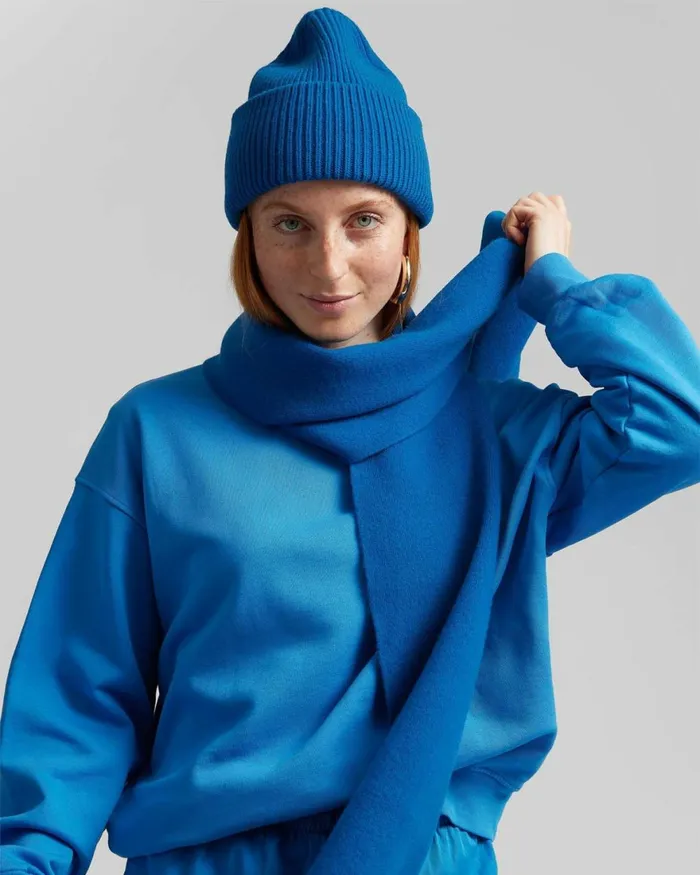 Women Scarves Colorful Standard Merino Wool Scarf Navy Blue