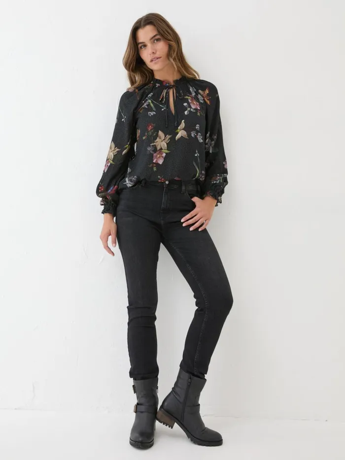 Women Shirts and Blouses Fat Face Black Lil Moonlit Blouse Women Shirts and Blouses Fat Face Black Lil Moonlit Blouse