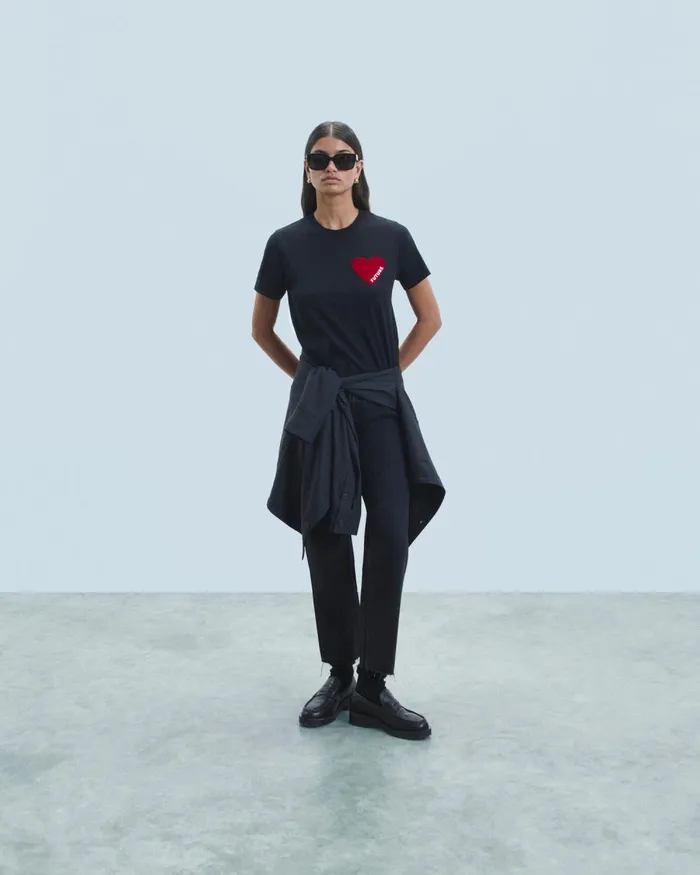 Women Shirts TShirts and Tops From Future Heart Crewneck TShirt Black