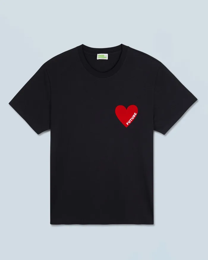 Women Shirts TShirts and Tops From Future Heart Crewneck TShirt Black