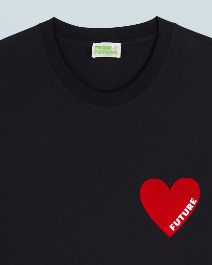 Women Shirts TShirts and Tops From Future Heart Crewneck TShirt Black