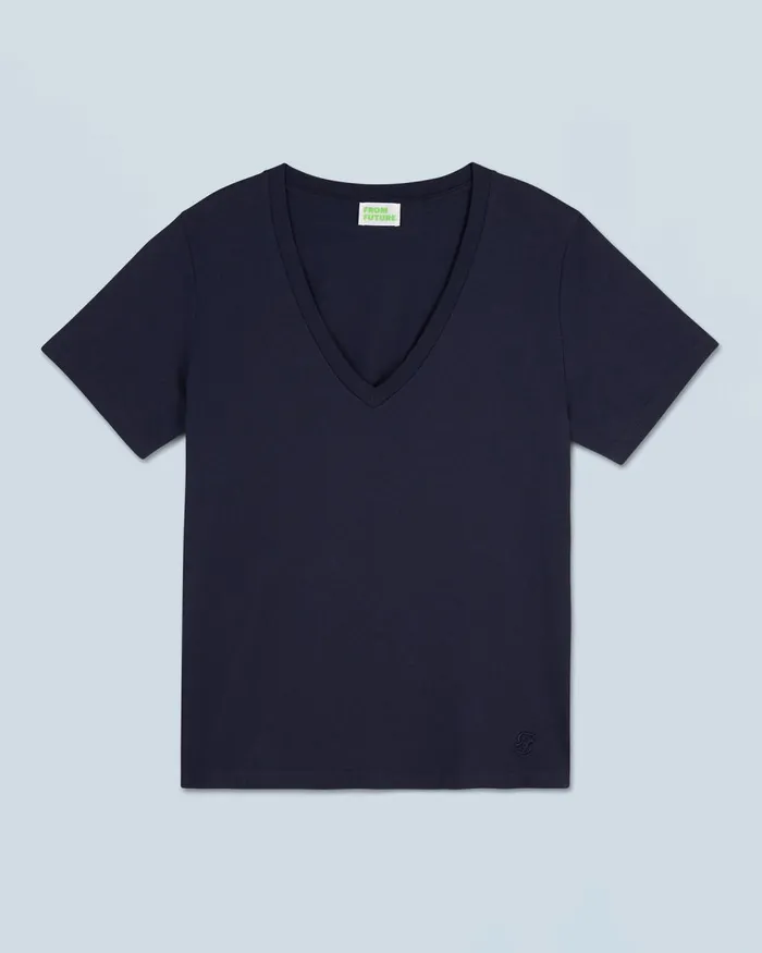Women Shirts TShirts and Tops From Future Short Sleeve VNeck TShirt Navy