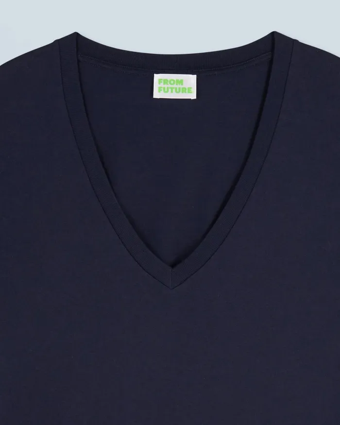 Women Shirts TShirts and Tops From Future Short Sleeve VNeck TShirt Navy