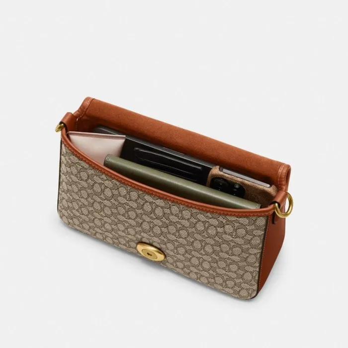 Women Shoulder Bags and Hobos Coach Soft Tabby Shoulder Bag In Micro Signature Jacquard Brasscocoa Burnished Amb Women Shoulder Bags and Hobos Coach Soft Tabby Shoulder Bag In Micro Signature Jacquard Brasscocoa Burnished Amb