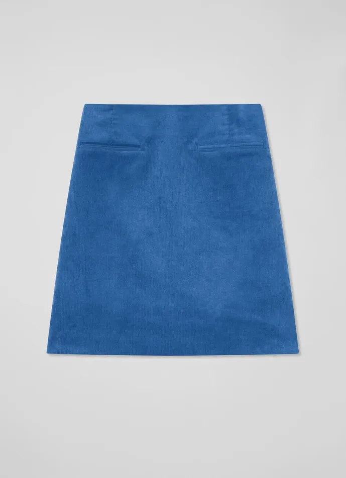 Women Skirts LKBennett Deborah Blue Cotton Cord Skirt Blue Women Skirts LKBennett Deborah Blue Cotton Cord Skirt Blue