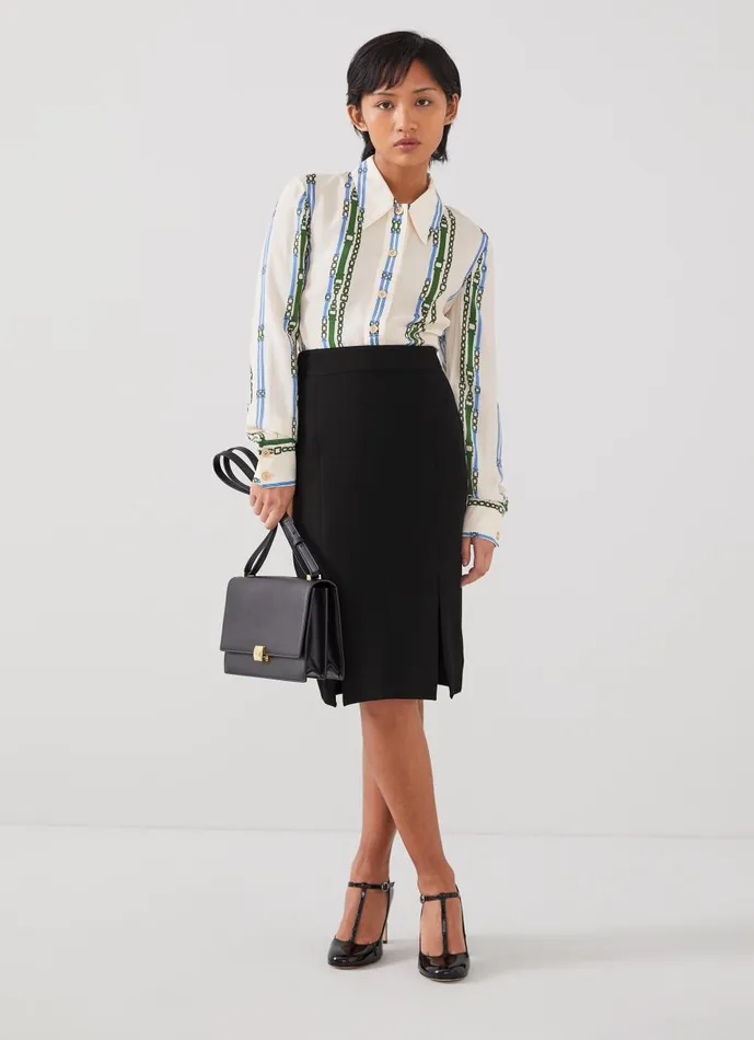 Women Skirts LKBennett Sky Petite Black Crepe Pencil Skirt With LENZING ECOVERO Viscose Black