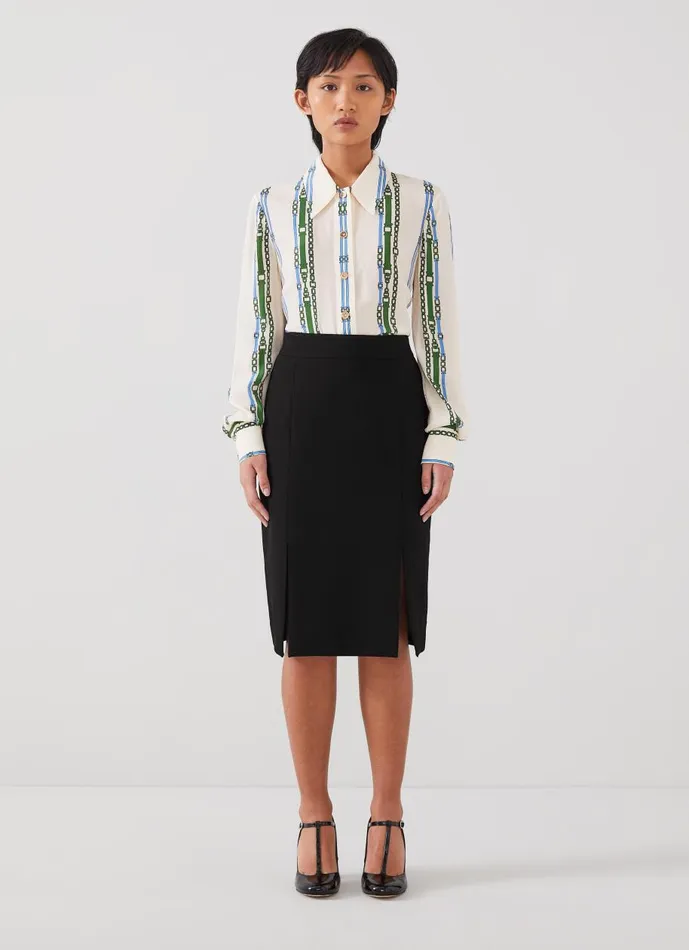 Women Skirts LKBennett Sky Petite Black Crepe Pencil Skirt With LENZING ECOVERO Viscose Black