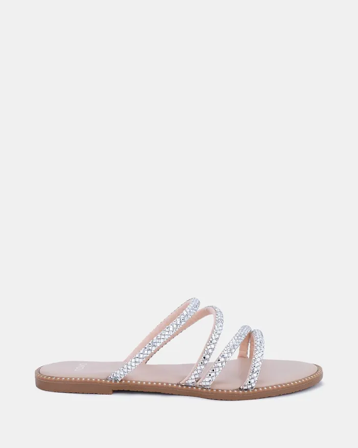 Women Slides NOVO Shoes STARRY Nude Sandals