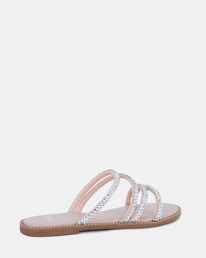 Women Slides NOVO Shoes STARRY Nude Sandals