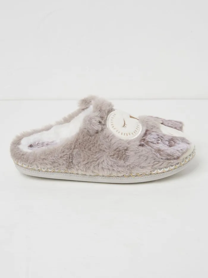 Women Slippers Fat Face Ophelia Light Grey Ophelia Owl Slippers