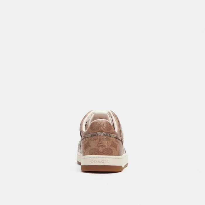 Women Sneakers Coach C201 Low Top Sneaker In Mixed Signature Fabric Buttercuptan Women Sneakers Coach C201 Low Top Sneaker In Mixed Signature Fabric Buttercuptan