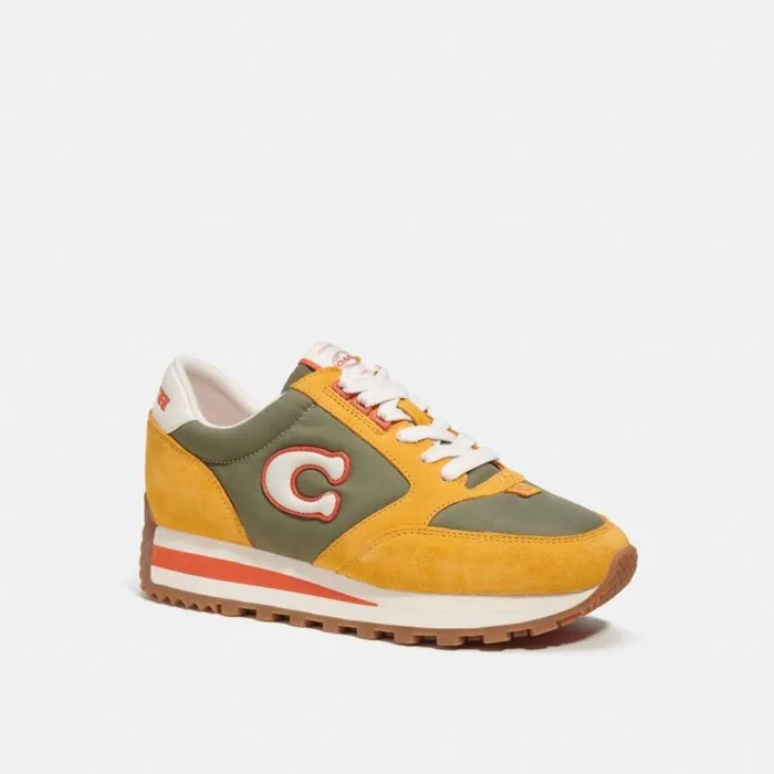 Women Sneakers Coach Runner Sneaker Army Greenbuttercup