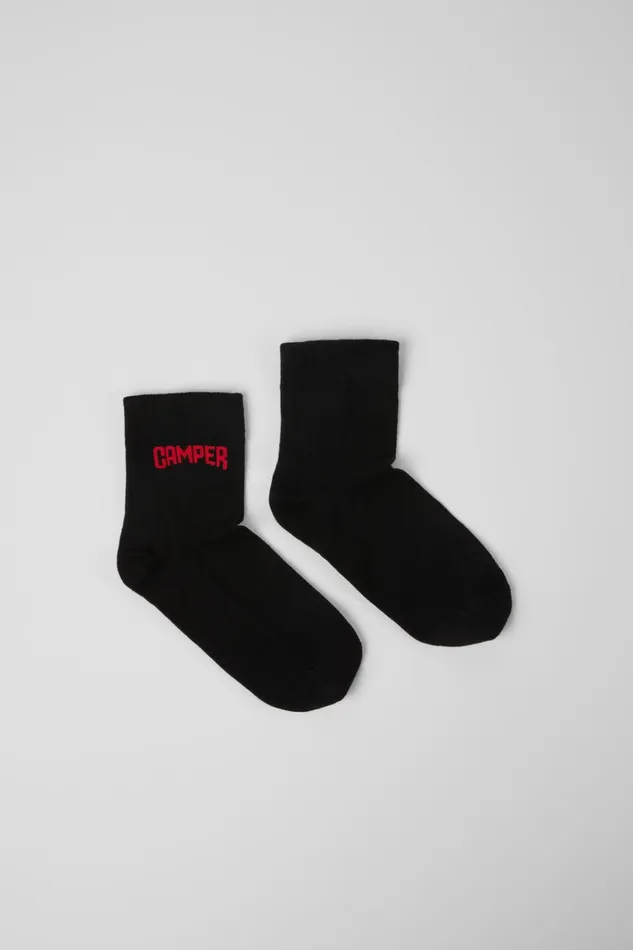 Women Socks Black Organic Cotton Socks Camper Socks