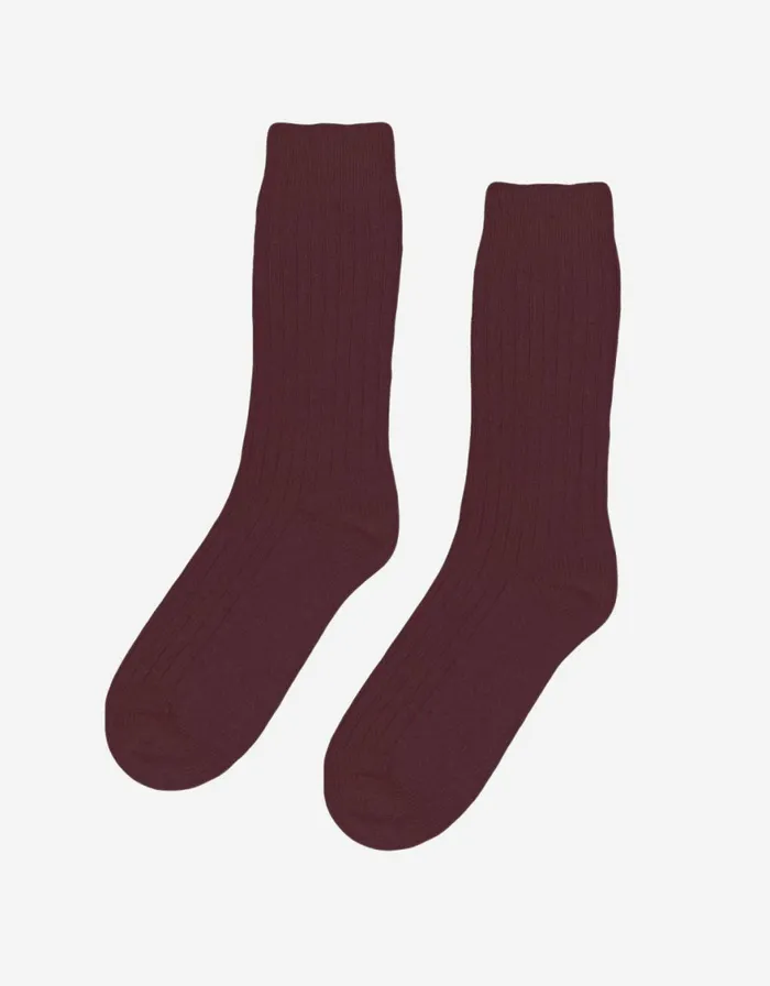 Women Socks Colorful Standard Merino Wool Blend Sock Oxblood Red