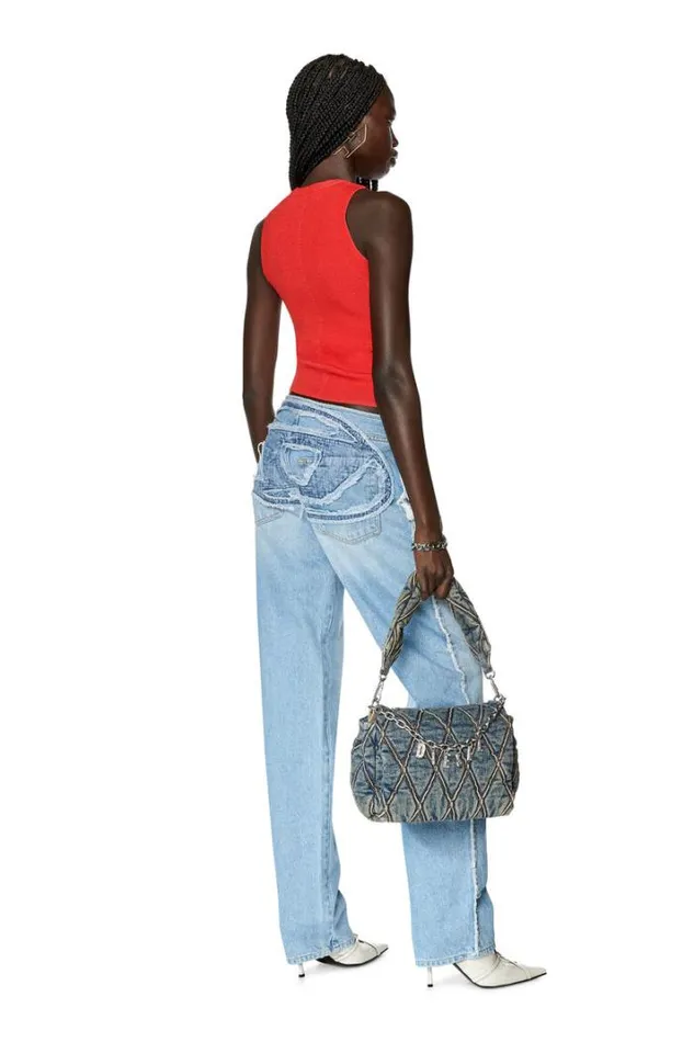 Women Straight Jeans DArk 0hlac Light Blue Diesel Straight