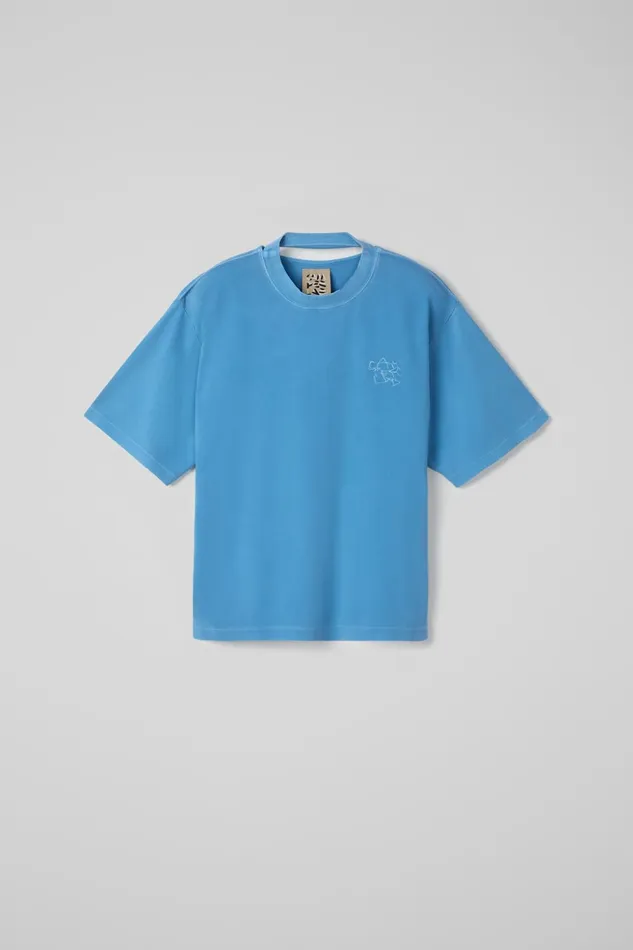 Women TShirt Blue Organic Cotton TShirt Camper Jersey Women TShirt Blue Organic Cotton TShirt Camper Jersey