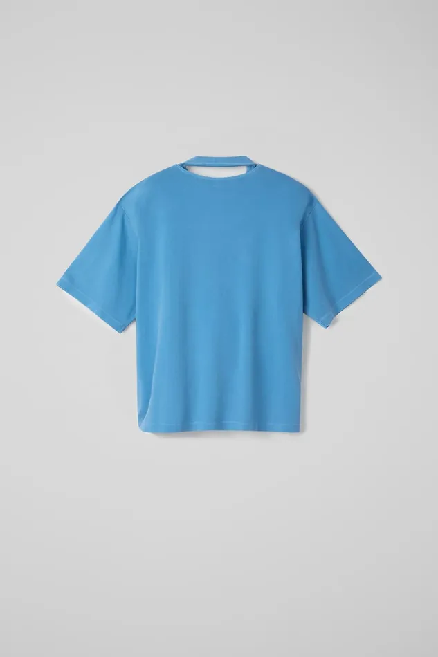 Women TShirt Blue Organic Cotton TShirt Camper Jersey Women TShirt Blue Organic Cotton TShirt Camper Jersey