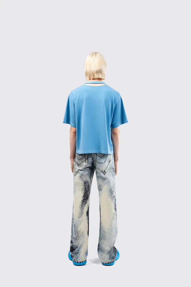 Women TShirt Blue Organic Cotton TShirt Camper Jersey Women TShirt Blue Organic Cotton TShirt Camper Jersey