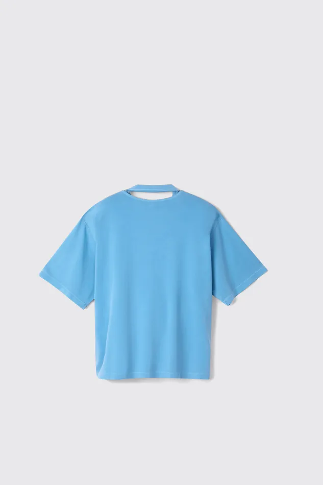 Women TShirt Blue Organic Cotton TShirt Camper Jersey Women TShirt Blue Organic Cotton TShirt Camper Jersey
