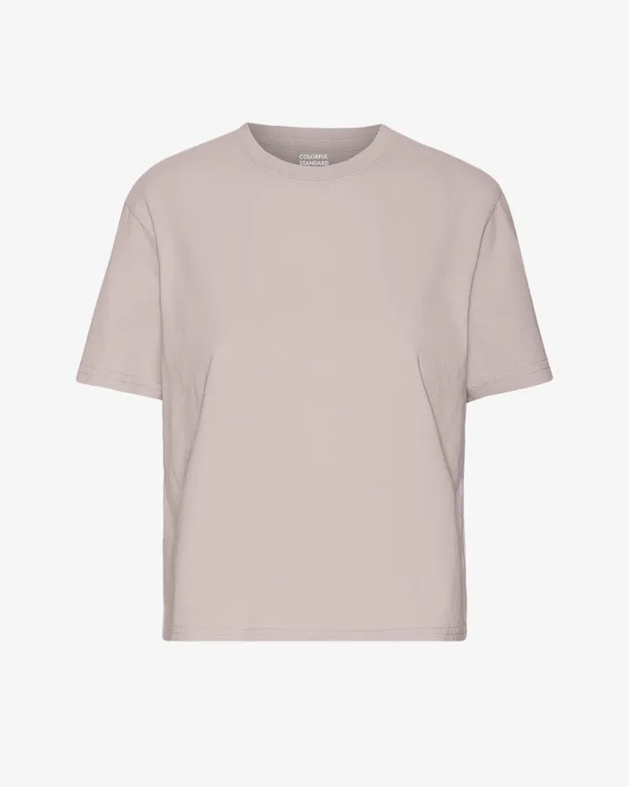 Women TShirts Colorful Standard Organic Boxy Crop Tee Faded Pink